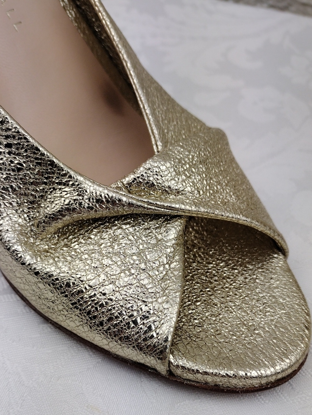 Loeffler Randall Laurel Campaign Gold Leather Twisted Crisscross Open Toe Mules - Picture 12 of 16